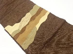 手織り紬抽象道長取模様織出し名古屋帯